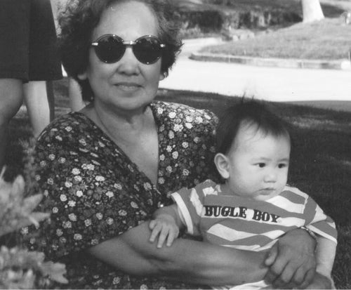 Picture of Grandma Valerio and Mark as a baby